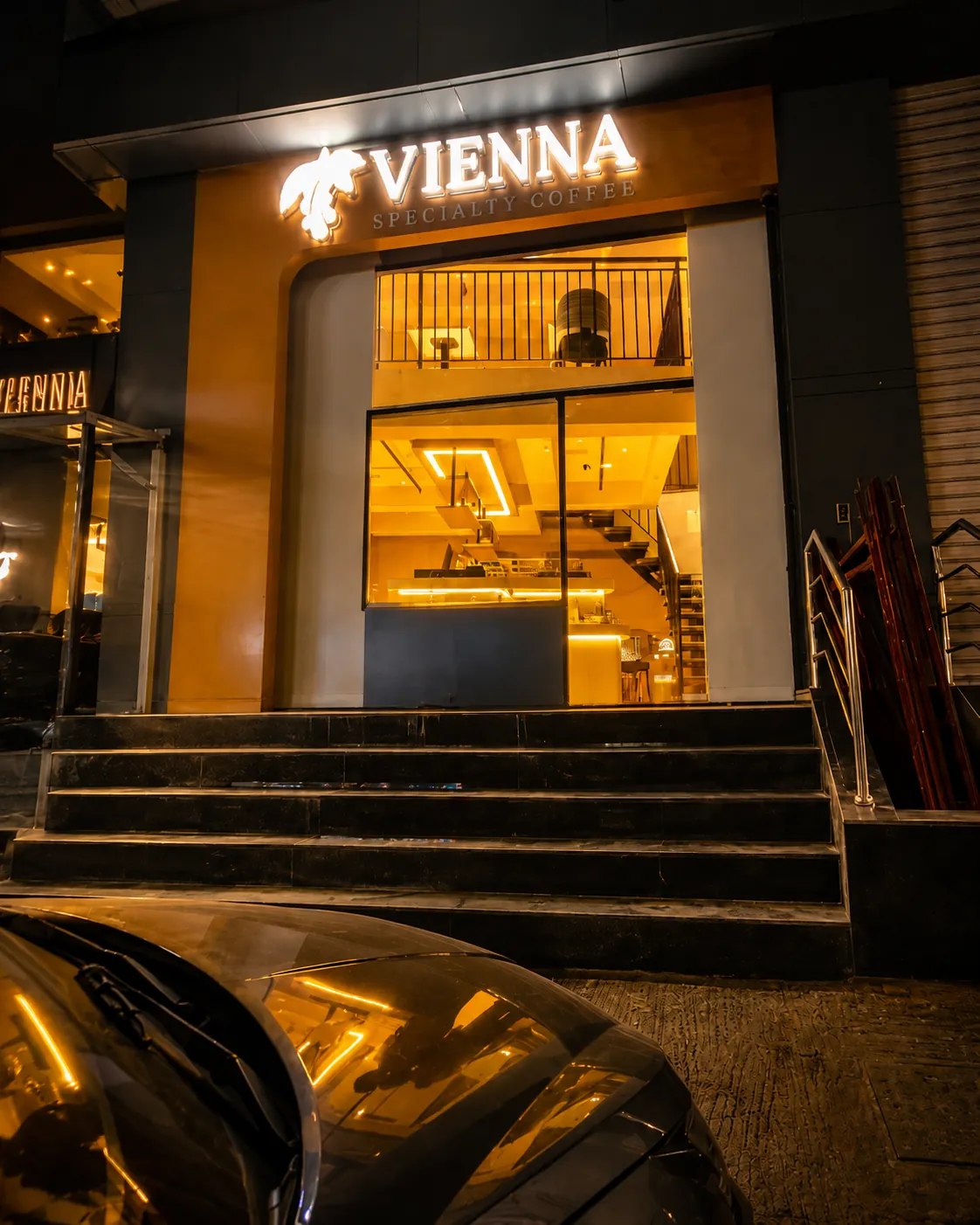 Storefront glowing at night